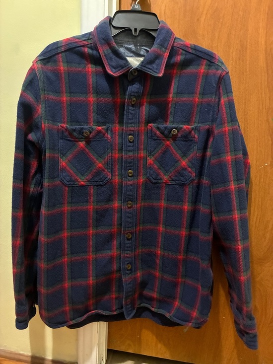 American Eagle Outfitters Other - American Eagle Outfitters Navy and Red Plaid Button-Down Shirt